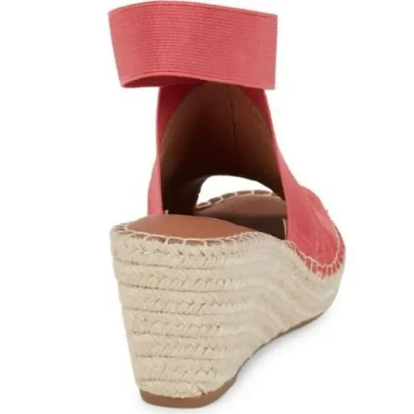 GENTLE SOULS by Kenneth Cole Women's Charli Wedge Sandals - Coral 9.5M - Picture 4 of 6